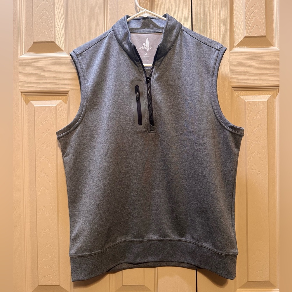 johnnie-O Gray Quarter-Zip Performance Vest